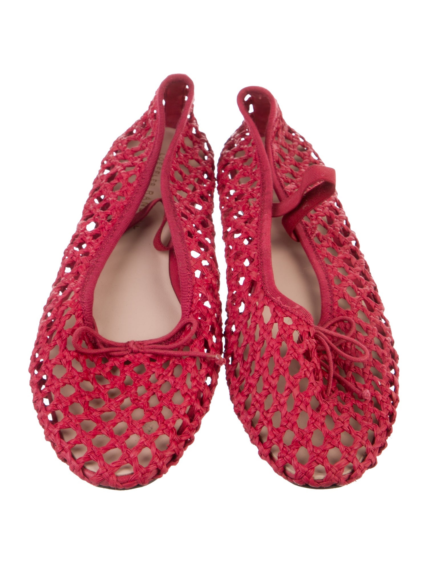 Loeffler Randall Straw Bow Accents Mary Jane Flats